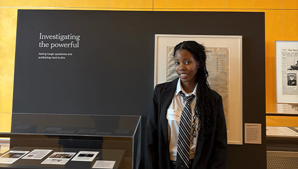 Amarachi Okafor visits the New York Times as part of Network New York.